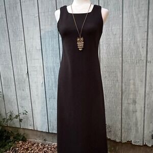 Rhapsody LTD Petite Black‎ Classic Maxi Dress Sleeveless Square Neck Size 6